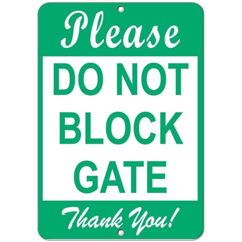 Parking Warning Plaque, Aluminum Warning Please Do Not Block Gate, Waterproof No Parking Sign for Houses Courtyard Cabins - Image 1
