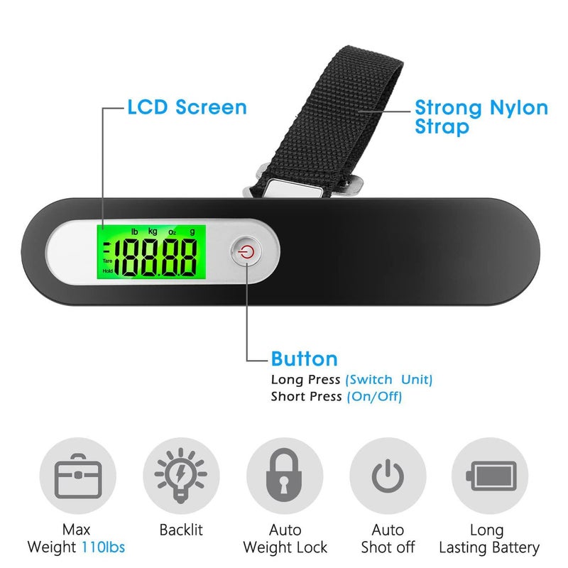 Digital Luggage Scale 50kg - Portable Travel Weight Scale. - Image 3