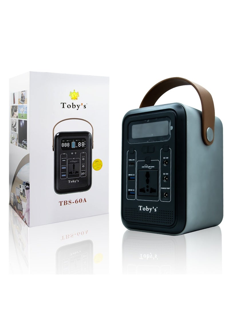 Toby's Toby's Wireless Charger 60A Power Station Lithium Battery 60000mAh Portable Power Station With Inverter Car Jump Starter 60A And 222WH Capacity  - Image 1