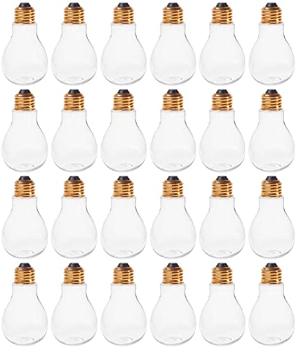 Creative Hobbies® Clear Fillable Plastic Light Bulbs – DIY Crafts, Party Favors & Wedding Decor – Standable Design | 24 Pack - Image 1