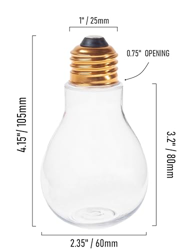 Creative Hobbies® Clear Fillable Plastic Light Bulbs – DIY Crafts, Party Favors & Wedding Decor – Standable Design | 24 Pack - Image 2