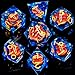ARUOHHA DND Resin Dice Gazes Eye Dice Golden Blue Liquid Core Flaming RPG Sharp Edged Dice Set with Gift Box Polyhedral D and D Dice Set Compatible with Dungeons Dragons Role Playing Game D20 D6 - Image 4