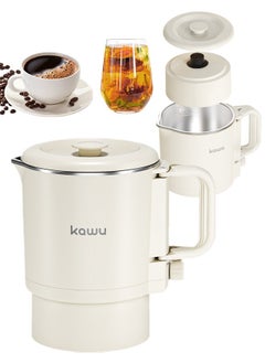 Foldable Travel Electric Kettle, 800ml Collapsible Portable Tea Kettle, 304 Stainless Steel Mini Crock Pot Electric Teapot with Auto Shut Off, Small Water Boiler for Travel, Camping, RV, Home