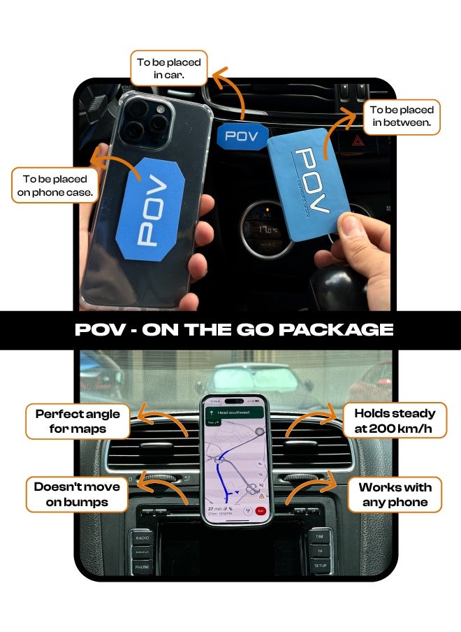 On the Go – Strongest Phone Holder for Car, Gym & Travel | Hands-Free for Filming & Workouts  -  Blue