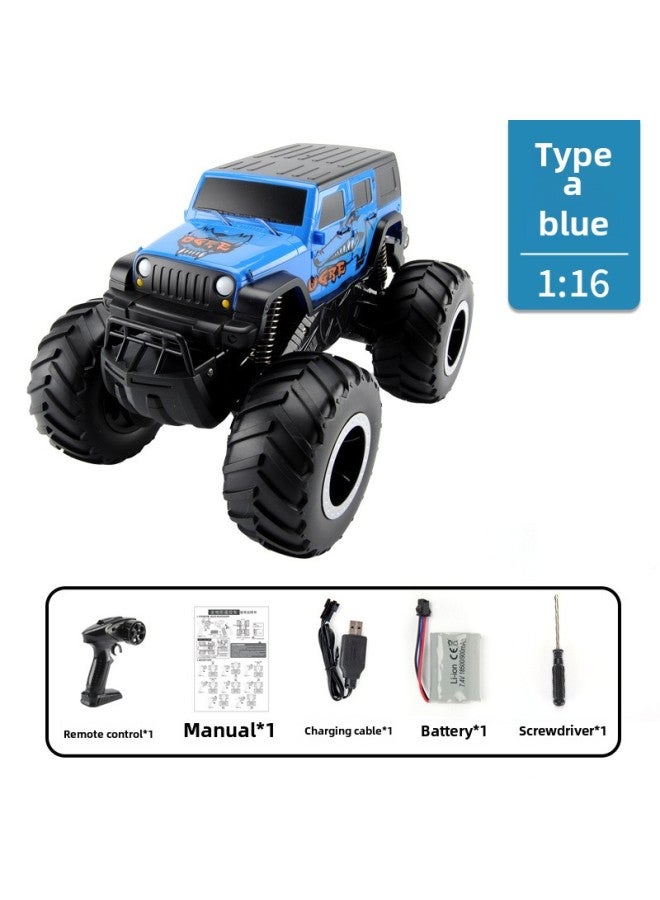 Loquat Remote Control Car Toy Led Headlights Sound Effects Stunt Car Drift Tires High-speed Off-road Vehicle-Color:D625A Blue - Image 1