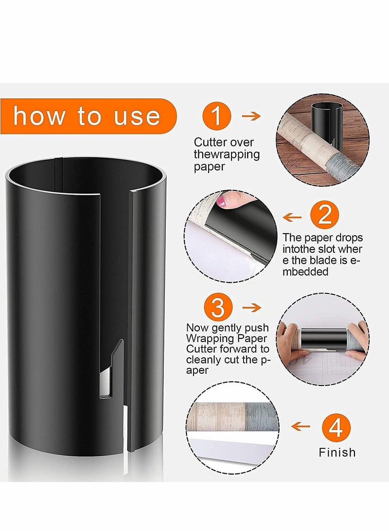 Generic Wrapping Paper Cutter, 3 Pcs Gift Wrap Cutter, Portable Paper Roll Cutter, Sliding Wrapping Paper Cutter Tool, Safer And Easier Cut, Gift Wrapper Cutter  - Image 3