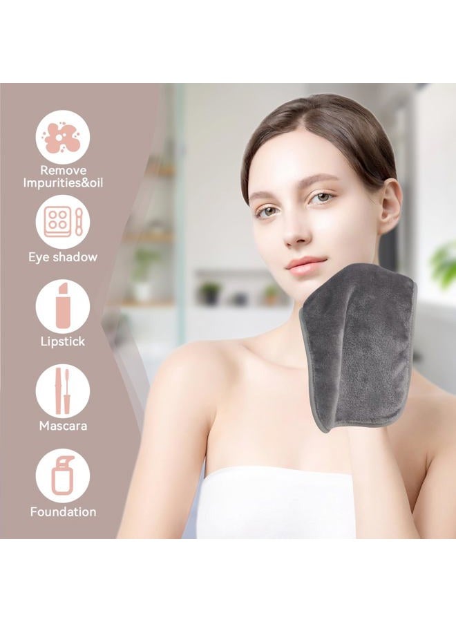 Nugilla Reusable Face Wash Cloths, 8 Pack Soft Microfiber Makeup Remover Towels for Women (Cool Grey) - Image 2