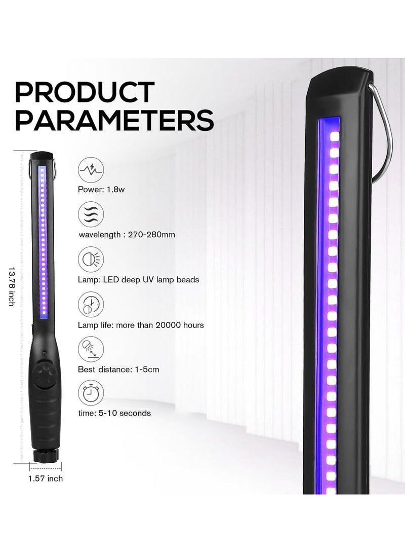 UV Light Sanitizer, UV Sanitizer Lamp Portable Travel UV Light Sanitizer Wand (Black) - Image 2