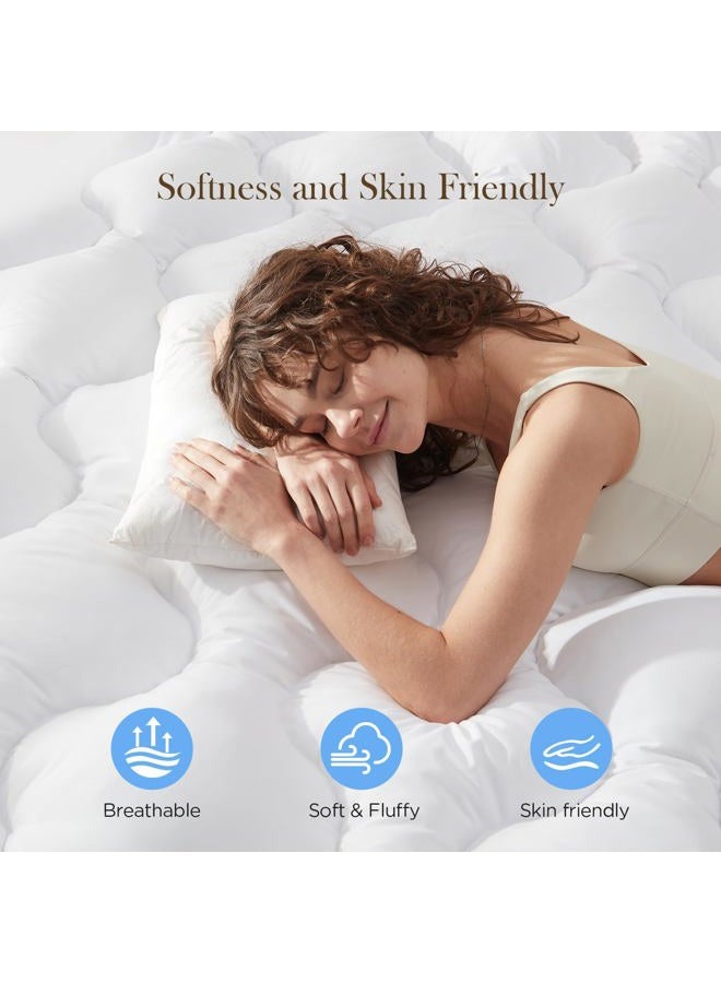 Decroom 3 Inch Memory Foam Mattress Topper Queen for Back Pain Relief, Filled with Breathable Memory Foam Pillow Topper Soft Fluffy Supportive Bed Mattress Pad, 80x60x3 in - Image 5