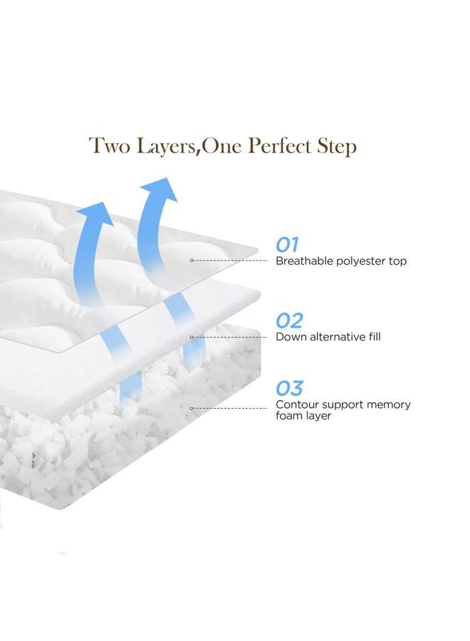 Decroom 3 Inch Memory Foam Mattress Topper Queen for Back Pain Relief, Filled with Breathable Memory Foam Pillow Topper Soft Fluffy Supportive Bed Mattress Pad, 80x60x3 in - Image 2
