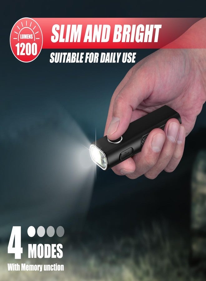 ULTRAFIRE Flat EDC Flashlight with White Light, UV and Red Beam, 1200 Lumens Rechargeable Triple Light Flashlight, Magnetic Compact Pocket EDC Light for Outdoors, Work, Emergency S3 - Image 3