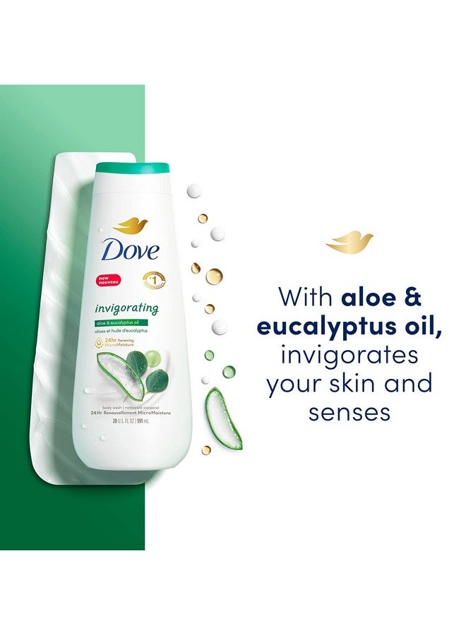 Dove Body Wash Invigorating With Aloe & Eucalyptus 4 Count For Dry Skin Refreshes and Invigorates Skin 20 oz - Image 2