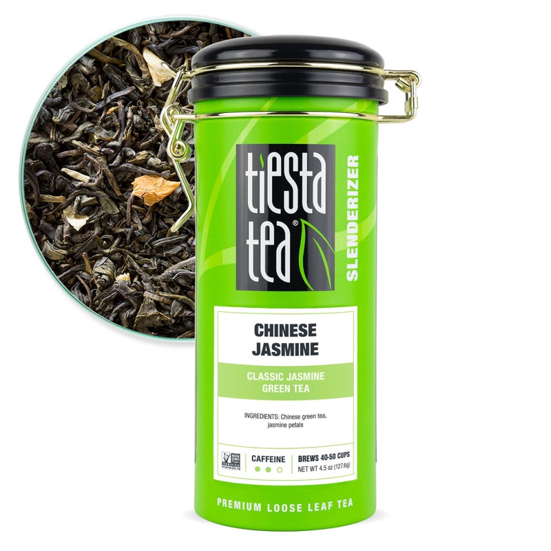Tiesta Tea - Chinese Jasmine, Loose Leaf, Classic Jasmine, Medium Caffeinated Green Tea, Brews Up to 50 Cups, 4.5 Ounce Refillable Tin - Image 1