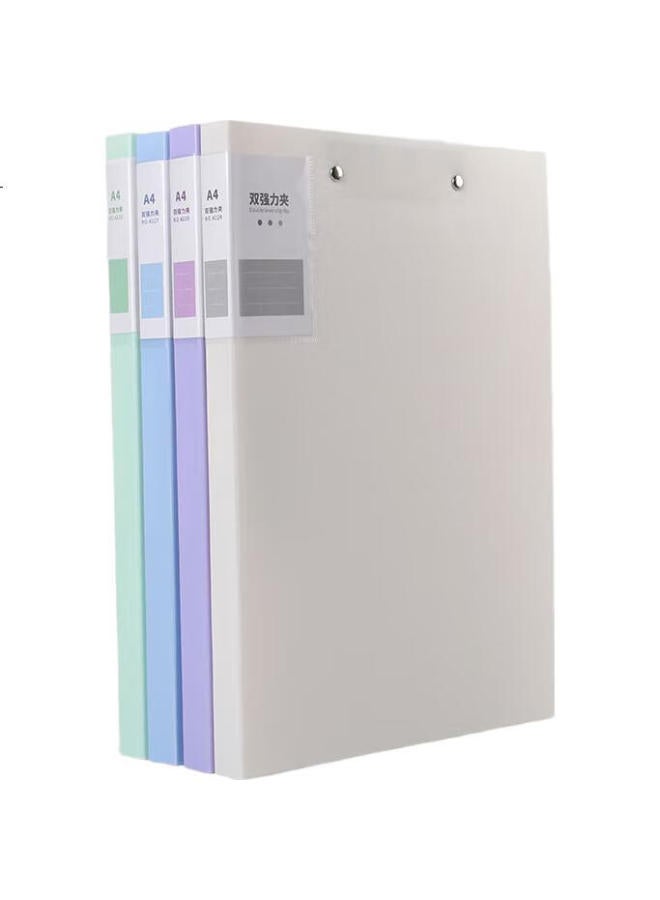 Tango File Folder A4 Document Folder, 4-Pack, Double Strong Clips, Morandi Color Exam Paper Folder, File Folder, Metal Clip, Financial Supplies, Office Stationery, Storage Folder - Image 3