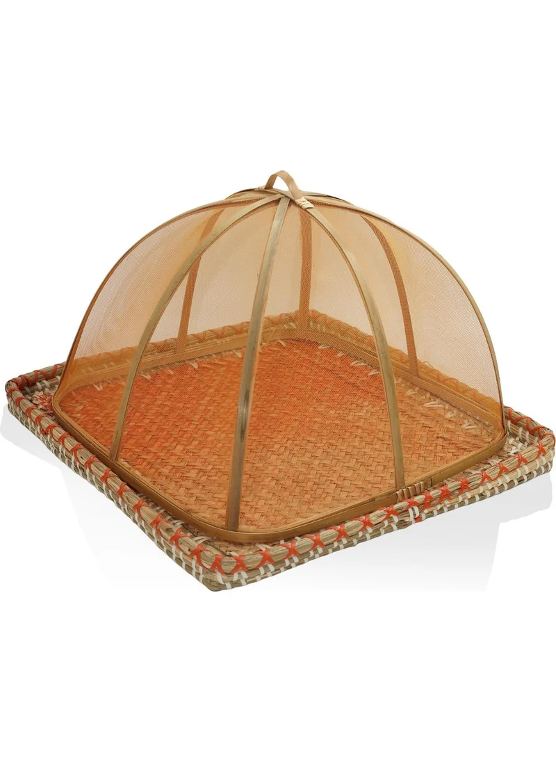 The Mia Transparent Bamboo Wicker Tray 32 X 32 X 18 Cm