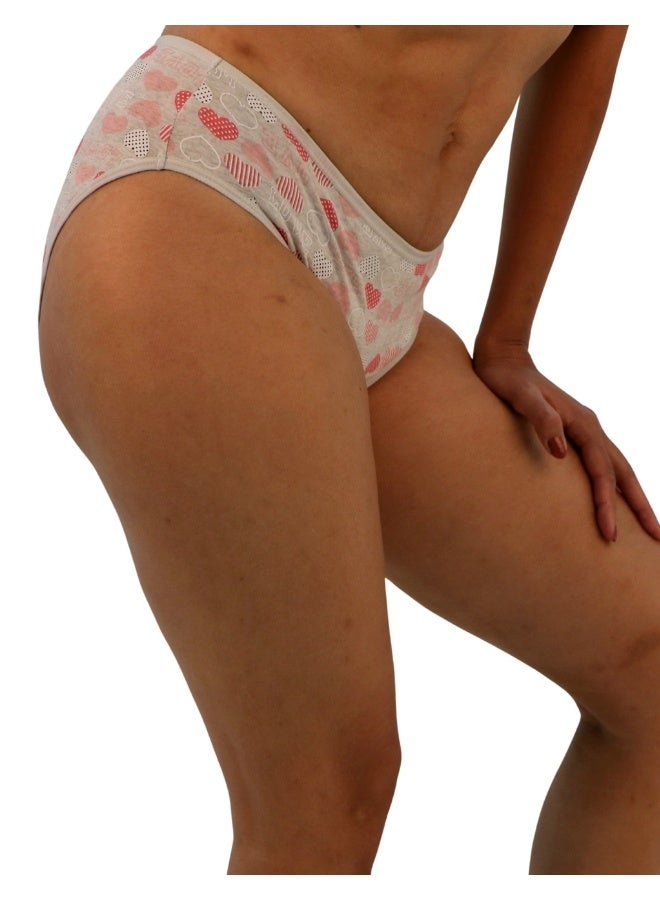 JOANNA JOANNA N077 Women's Heart & Floral Design Mid Rise 3-Pack Panties, Multicolor  - Image 3