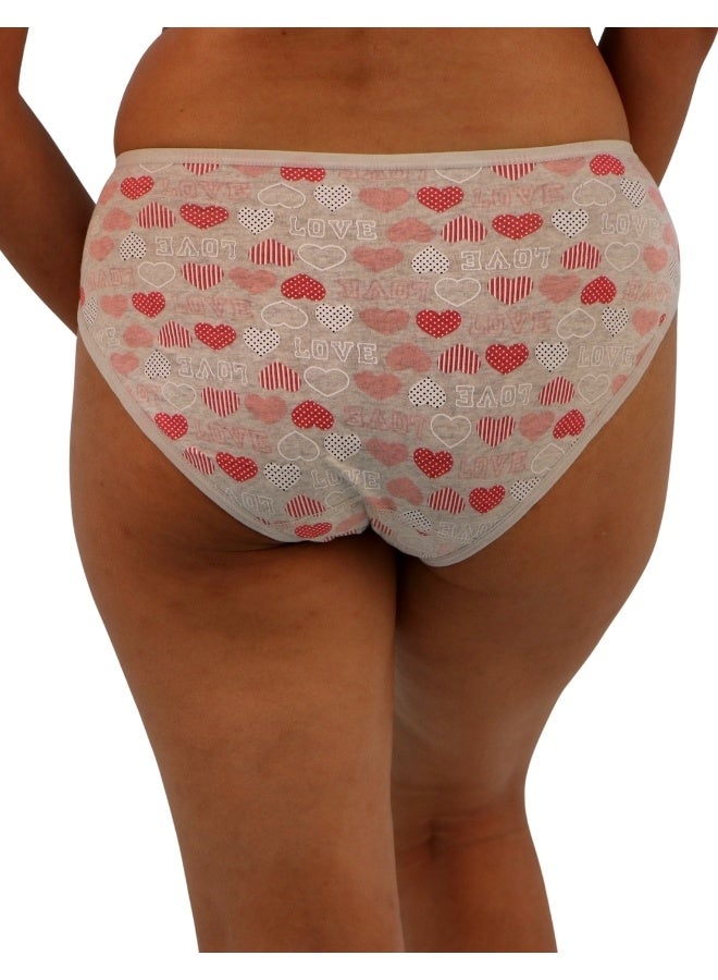 JOANNA JOANNA N077 Women's Heart & Floral Design Mid Rise 3-Pack Panties, Multicolor  - Image 4