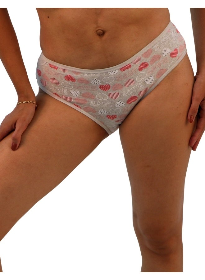 JOANNA JOANNA N077 Women's Heart & Floral Design Mid Rise 3-Pack Panties, Multicolor  - Image 2