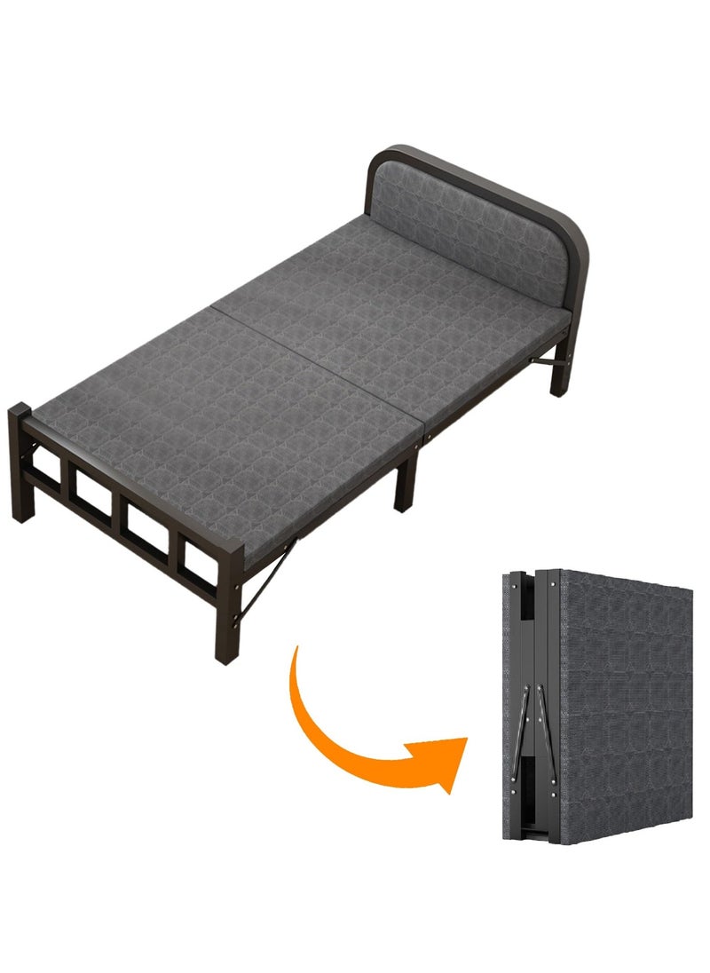 XiuWoo Queen Size Roll Away Folding Bed with Mattress with Soft-padded Headboard Sturdy Carbon Steel Frame, Thickened Mattress, Skin-Friendly Fabric, Easy to Fold and Store, 500KG Max Load Capacity,190 * 90cm  - Image 1