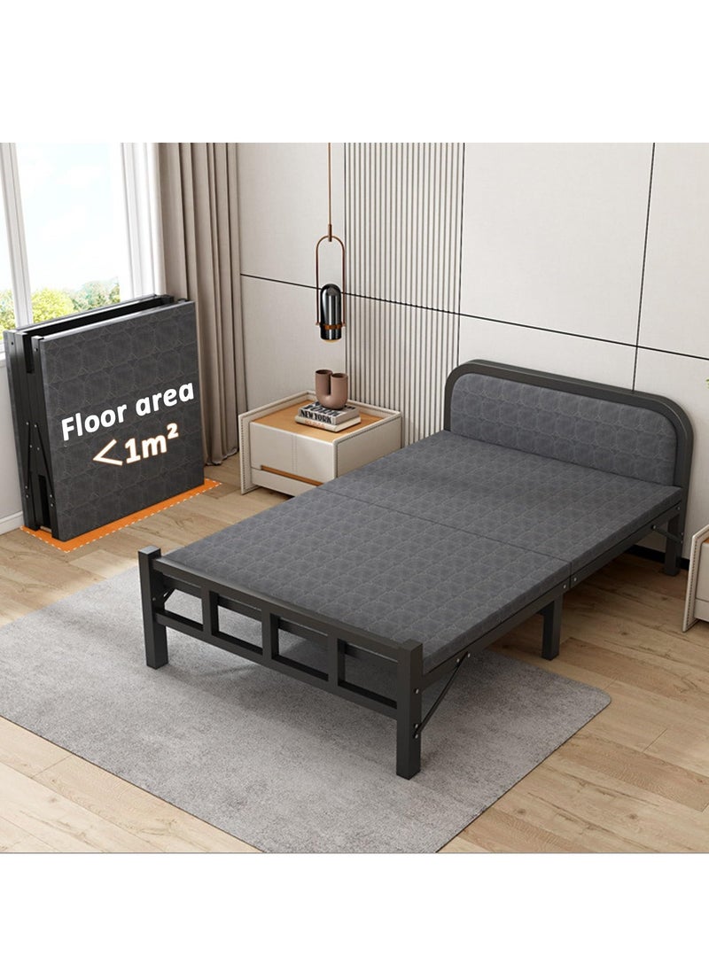 XiuWoo Queen Size Roll Away Folding Bed with Mattress with Soft-padded Headboard Sturdy Carbon Steel Frame, Thickened Mattress, Skin-Friendly Fabric, Easy to Fold and Store, 500KG Max Load Capacity,190 * 90cm  - Image 2