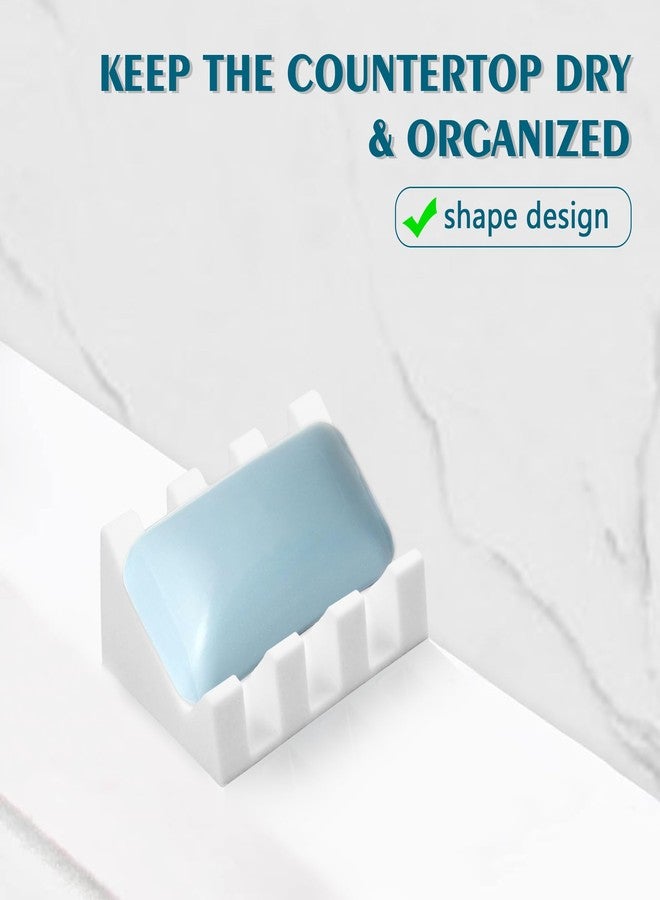 Coipdfty Soap Dishes, Silicone Shower Soap Dish with Drianage, Bar Soap Holder & Saver Waterfall Self-Draining to Keep Your Bar Soap Organized and Clean (1, White) - Image 5