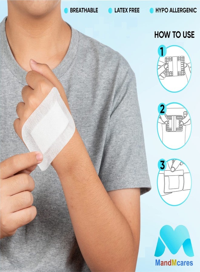 MandMcares Sterile 4inch x 4inch Bordered Gauze-Island Dressing | Individually Packed Pouches | Wound Dressing Care with Adhesive, Breathable Borders | Highly Absorbent | Latex-Free (25 - Image 2