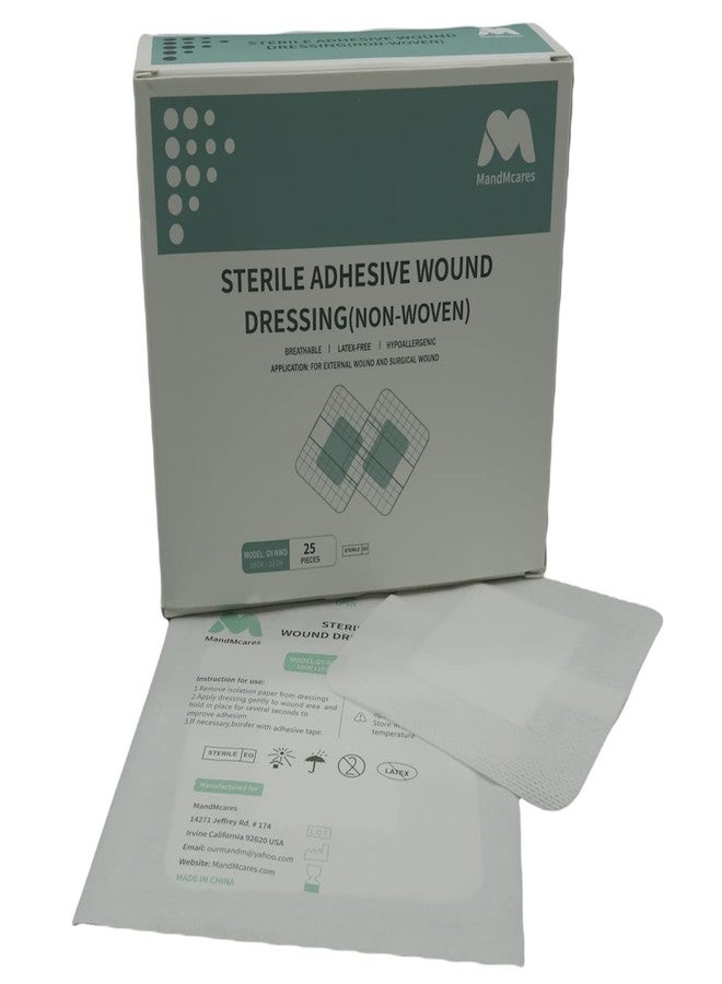 MandMcares Sterile 4inch x 4inch Bordered Gauze-Island Dressing | Individually Packed Pouches | Wound Dressing Care with Adhesive, Breathable Borders | Highly Absorbent | Latex-Free (25 - Image 1