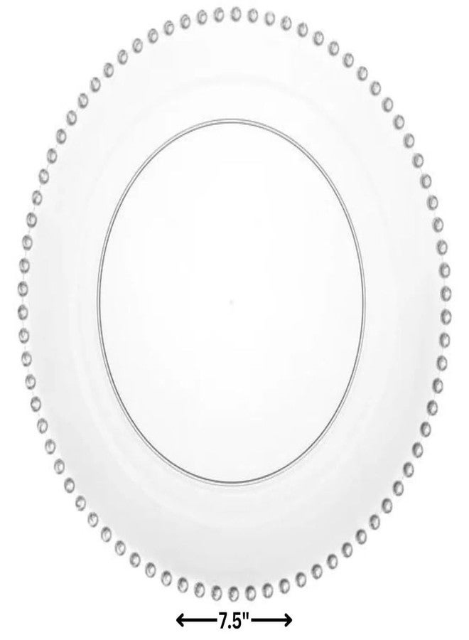 Decor Decorline مجموعة أطباق بلاستيكية شفافة وفضية مزينة بالخرز - 7.5 بوصة (عبوة من 10 أطباق)، أدوات مائدة بتصميم أنيق، مثالية للمناسبات الخاصة والتجمعات الراقية. - Image 2