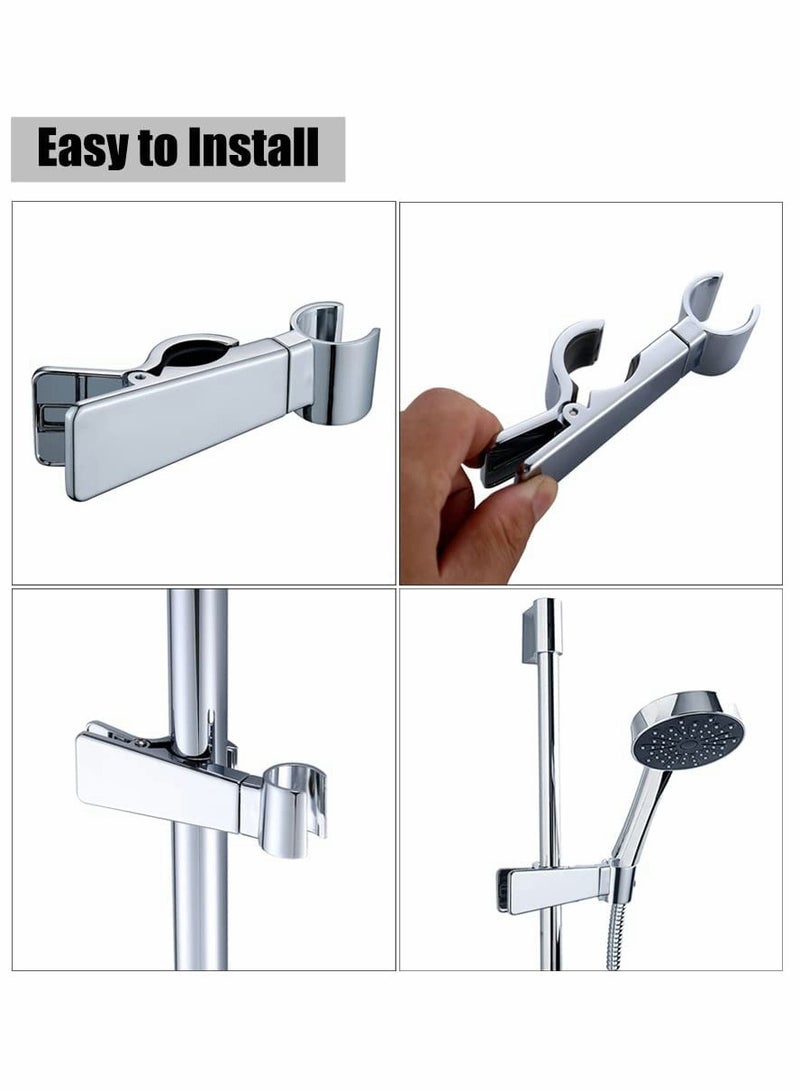 Adjustable Shower Head Holder for Slide Bar, Universal 20-25MM O.D Rail Bracket Hand Arm Adapter Slider Clamp Bathroom Replacement Sprayer Mount  - Image 4
