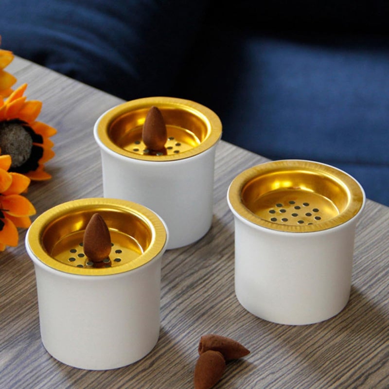 Matte White Ceramic Aromatherapy Burner Incense Holder Desktop Censer For Home Fragrance Meditation - Image 5