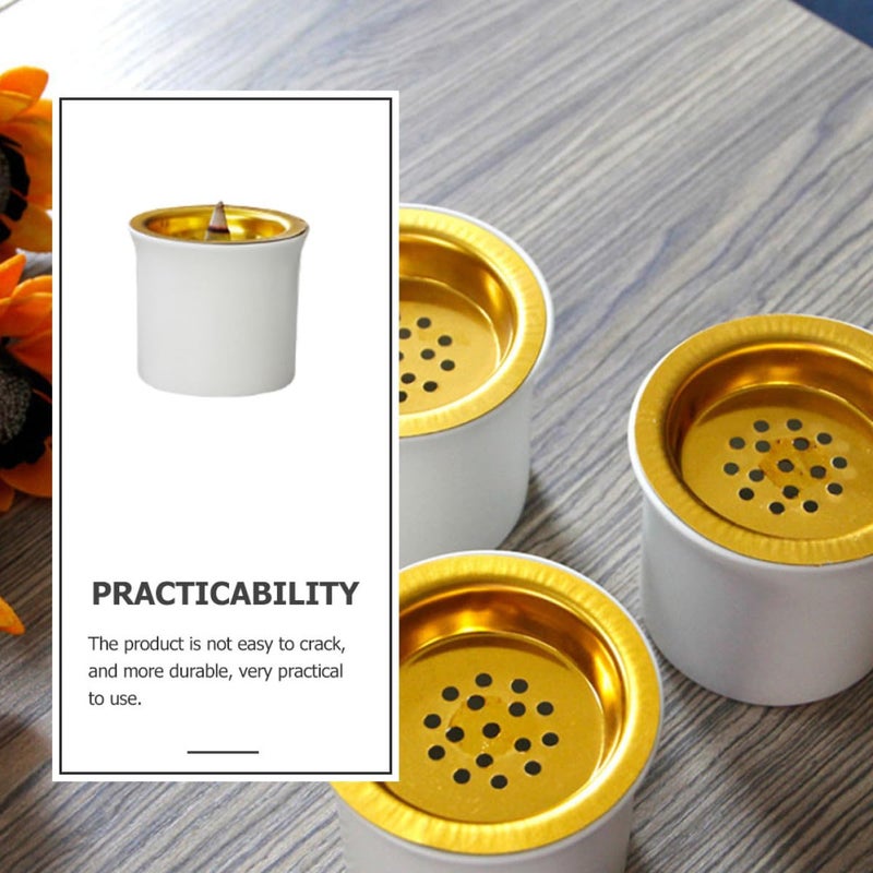Matte White Ceramic Aromatherapy Burner Incense Holder Desktop Censer For Home Fragrance Meditation - Image 4