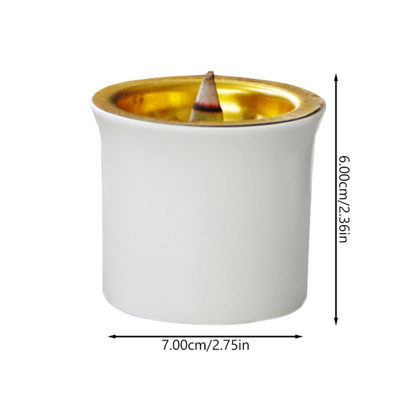 Matte White Ceramic Aromatherapy Burner Incense Holder Desktop Censer For Home Fragrance Meditation - Image 3