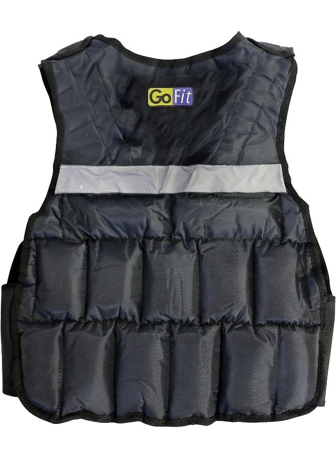GoFit Padded Adjustable Weighted Vest - Resistance Training, Black, 20 pounds - Image 1