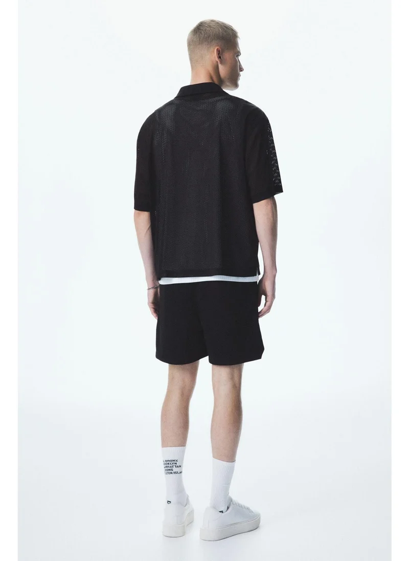 اتش اند ام Loose Fit Mesh resort shirt