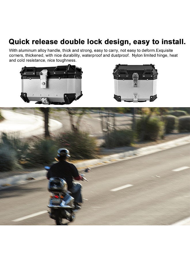 Generic 36L Motorcycle Rear Trunk Aluminum Alloy Luggage Case Quick Release Motorbike Tail Storage Box Waterproof & Shock Absorption with 2 Keys Reflective Sticker  - Image 5