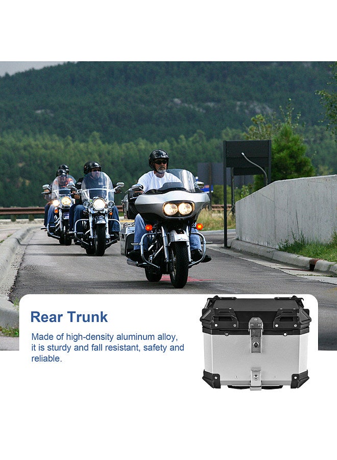 Generic 36L Motorcycle Rear Trunk Aluminum Alloy Luggage Case Quick Release Motorbike Tail Storage Box Waterproof & Shock Absorption with 2 Keys Reflective Sticker  - Image 4