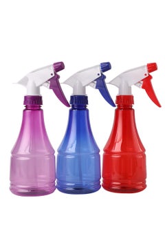 LAWAZIM Colored Spray Kit - 3 Piece 350ml - Refillable Transparent Plastic Spray Bottles with Adjustable Nozzle and Leak-Proof Cap - Ideal for Cleaning, Gardening, Hair Care & Pet Use - Number 5 