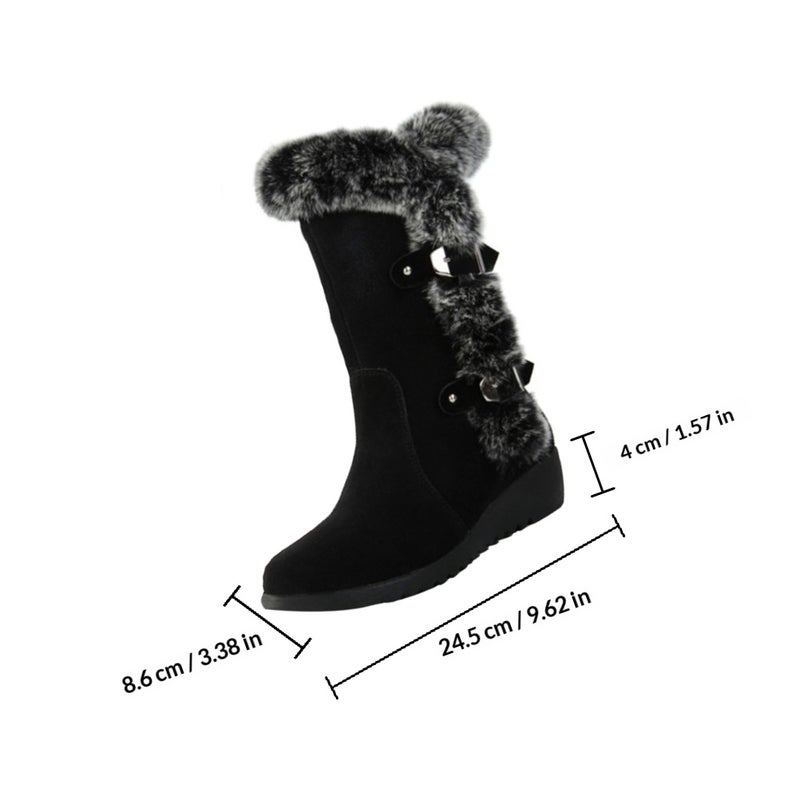 1 Pc Autumn Winter Women Middle Tube Plush Boots Winter Shoes(Size 39) - Image 2