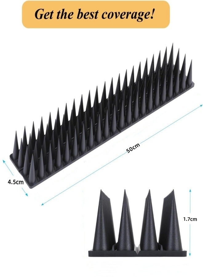 10 قطع من مسامير الطيور، 10 قطع من مسامير الحمام، مسامير الطيور الرادعة للحمام والطيور الصغيرة الأخرى، مسامير الطيور ذات الشوكة العالية للخارج، سهلة التركيب، تستخدم للسقف الخارجي للشرفة - Image 2