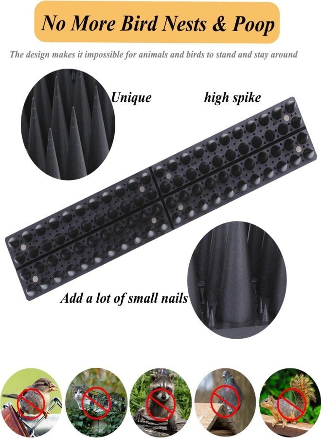 10 قطع من مسامير الطيور، 10 قطع من مسامير الحمام، مسامير الطيور الرادعة للحمام والطيور الصغيرة الأخرى، مسامير الطيور ذات الشوكة العالية للخارج، سهلة التركيب، تستخدم للسقف الخارجي للشرفة - Image 3