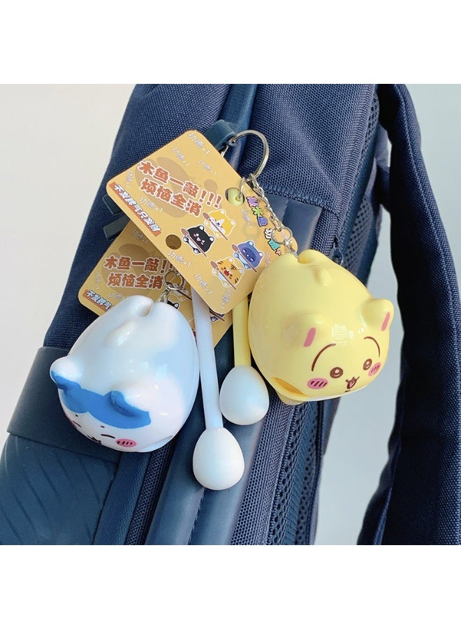 2pc-Gii Xiao Ba Stress-Relief Office Zen Ornament Funny Percussion Toy Hanging Decoration - Image 4
