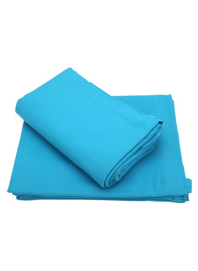 LINENWALAS LINENWALAS Cotton Curtains Set of 2, Canvas Door Curtains for Home Decor, Hangs Elegantly with Back Loops (4.5ft x 7 ft, Turquoise)  - Image 4