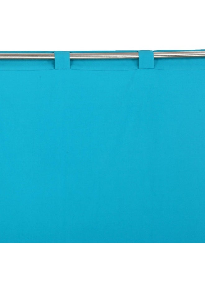 LINENWALAS LINENWALAS Cotton Curtains Set of 2, Canvas Door Curtains for Home Decor, Hangs Elegantly with Back Loops (4.5ft x 7 ft, Turquoise)  - Image 2