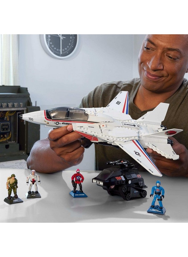 Mega Brands ألعاب بناء MEGA G.I. Joe للشخصيات المتحركة، Skystriker XP-14F ضد Cobra H.I.S.S. مع 617 قطعة، 4 شخصيات قابلة للتشكيل، لجمعها - Image 2