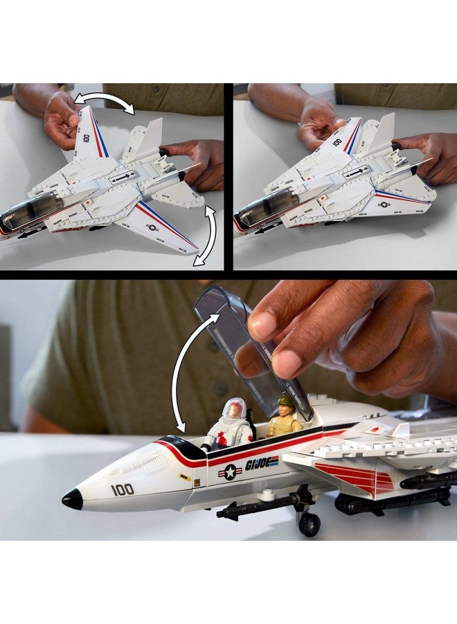 Mega Brands ألعاب بناء MEGA G.I. Joe للشخصيات المتحركة، Skystriker XP-14F ضد Cobra H.I.S.S. مع 617 قطعة، 4 شخصيات قابلة للتشكيل، لجمعها - Image 5