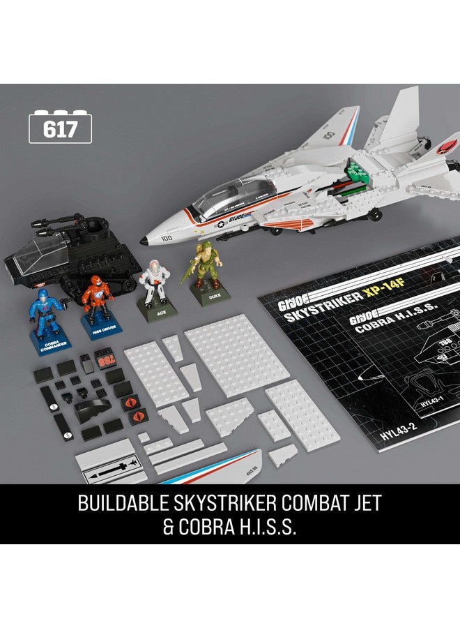 Mega Brands ألعاب بناء MEGA G.I. Joe للشخصيات المتحركة، Skystriker XP-14F ضد Cobra H.I.S.S. مع 617 قطعة، 4 شخصيات قابلة للتشكيل، لجمعها - Image 3