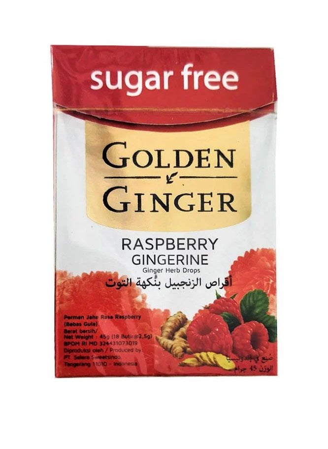 GOLDEN GINGER Raspberry Flavored Sugar-Free Ginger Lozenges Soothing and Moisturizing Throat Lozenges - 45g  - Image 2