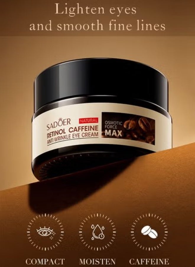 SADOER Men's Eye Cream, Retinol Caffeine Anti Wrinkle Eye Cream, Elastic Delicate, Brighten Rejuvenate, Fade Dark Circles, Eye Treatment for Men - Image 4