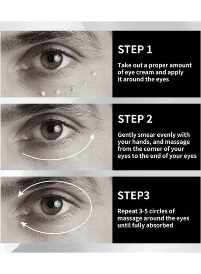 SADOER Men's Eye Cream, Retinol Caffeine Anti Wrinkle Eye Cream, Elastic Delicate, Brighten Rejuvenate, Fade Dark Circles, Eye Treatment for Men - Image 5