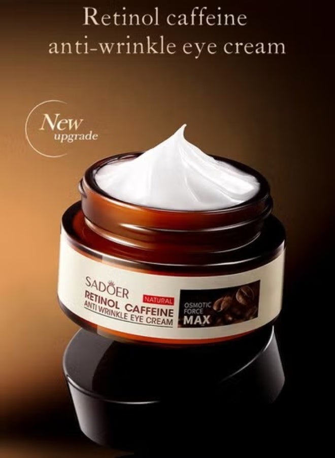SADOER Men's Eye Cream, Retinol Caffeine Anti Wrinkle Eye Cream, Elastic Delicate, Brighten Rejuvenate, Fade Dark Circles, Eye Treatment for Men - Image 3